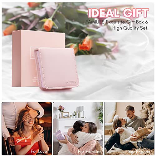 FAMILIFE Manicure Set, Professional Nail Kit Stainless Steel Nail Clipper Set, 13PCS Beauty Tools Manicure Kit Pedicure Tools, with Portable Pink Leather Travel Case for Her - color: Pink