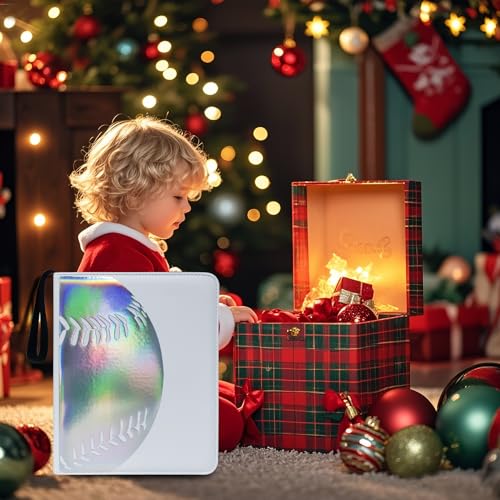 900 Pockets Baseball Card Binder, Laser Silver Hot Stamping Cover,KQ74 - color: Dazzling Baseball-900