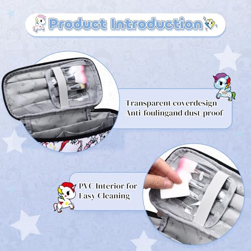 tokidoki Travel Makeup Bag, Large Cosmetic Organizer - color: Unicorno-A, size: A(9.4*5.1*5.5 inch)