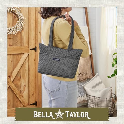 Bella Taylor Small Tote, Quilted Shoulder Bag for Women - color: Dark Denim