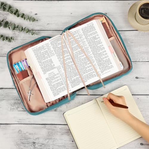 FINDCOZY Bible Cover for Women, Medium Carrying Case for Regular Bible - color: Turquoise, size: Medium