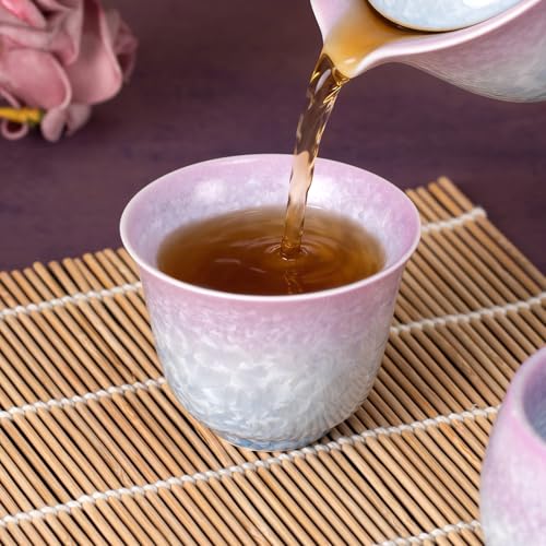 KAMMAK Japanese Tea Cups, 3.4 Oz Small Handmade Ceramic Teacups, Set of 2 - style: GN03