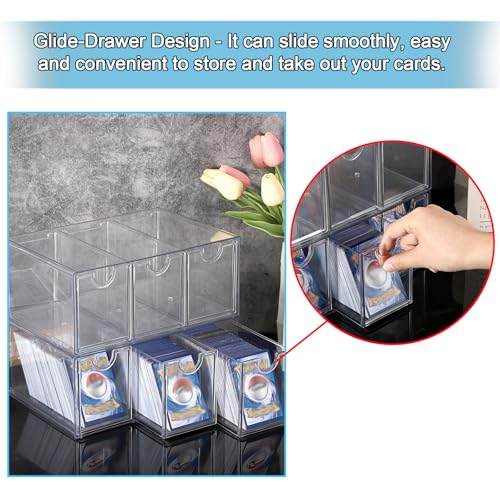 OwnMy Plastic Trading Card Storage Box with 6 Drawers, Card Storage Drawers