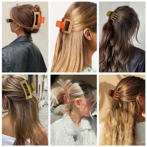 SMKSL 12 Pcs Hair Claw Clips for Women & Girls 3 Styles Hair Accessories - color: Earthy Ombre