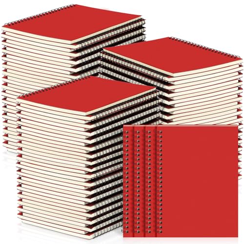 Yahenda 54 Pcs Spiral Notebooks, 1 Subject, Wide Ruled, Red - color: Red
