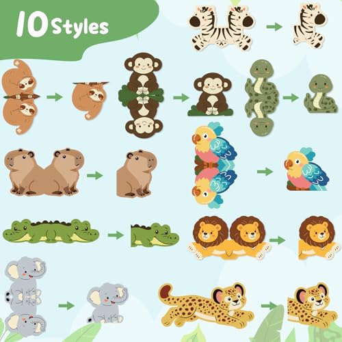 10 Pcs Magnetic Bookmarks, Cute Jungle Animal Page Markers for Reading - color: Jungle Animals