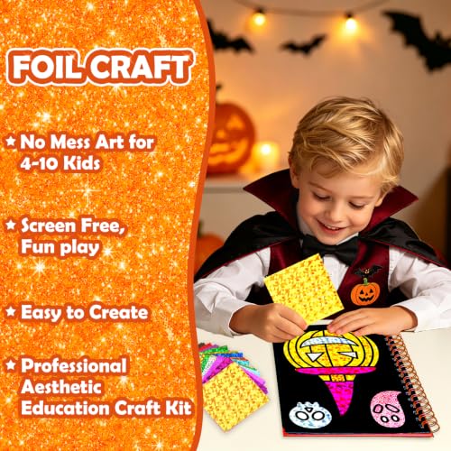 FUNNYB&G Halloween Foil Art Craft Kit for Kids, Halloween Toy Gift for Kids - style: Halloween