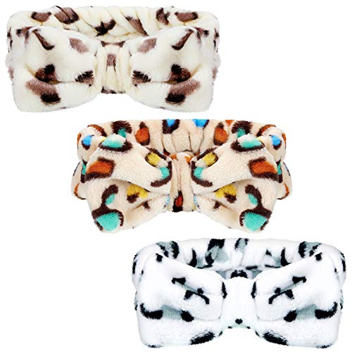 Hicarer 3 Pcs Bowtie Headbands for Washing Face Makeup, Vivid Patterns