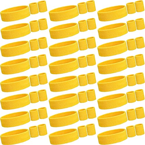 Sweatbands and Wristbands Set, Women, Men - color: Neon Yellow