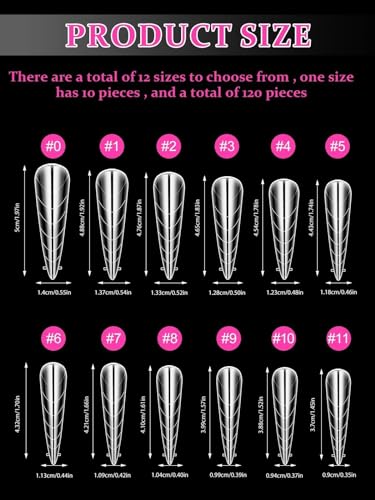 EBANKU Dual Nail Forms for Poly Extension Gel 120 PCS - color: Long Stiletto_S