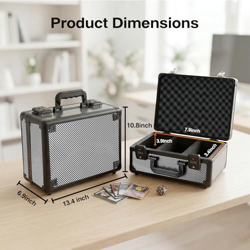 Graded Card Storage Box, TSA Lock 3-Row Travel Case for PSA - size: medium