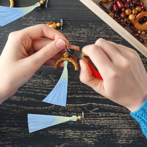 50Pcs 5 Inch Bulk Bookmark Tassel Kit for Graduation, Keychain(Green Blue) - color: Green&blue