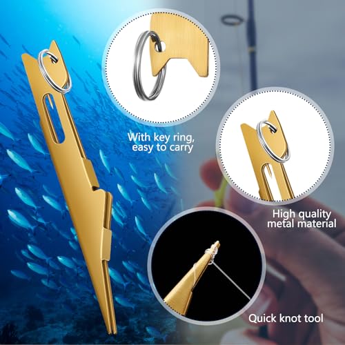 Deekin 3 Pcs Fishing Nail Knot Tying Tool Quick Tie Line Fly Tyer - color: Gold