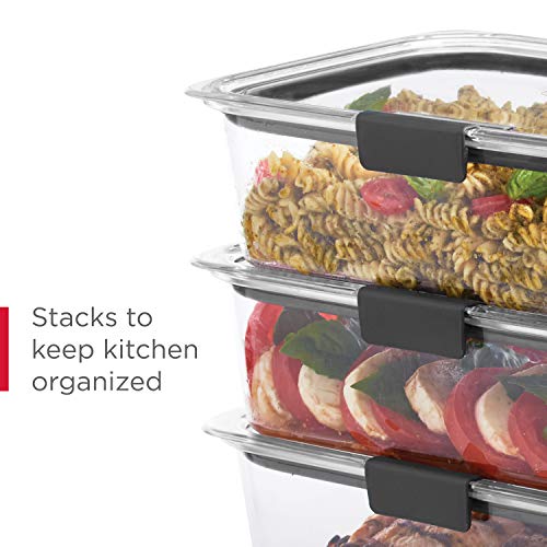 Rubbermaid Brilliance Food Storage Containers, 14 Piece Plastic Containers with Lids, BPA-Free, Leak Proof, Clear - size: 14-Piece