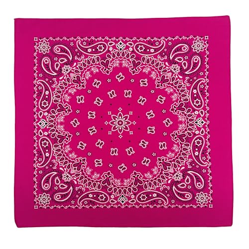 Every-ville Cotton Bandana Handkerchief for Men & Women, 3 Pack - color: Pink