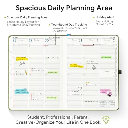 2026-2027 Weekly and Monthly Planner (Jul.2026–Dec.2027) - color: Charcoal Gray, size: Large-11.5" x 8.5"
