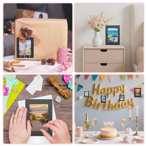 30Pcs Black Paper Photo Frames with String & Clips,3Size - color: Black, size: 3x4inch & 4x6inch & 5x7inch