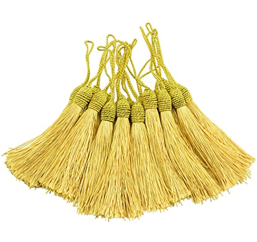 20pcs 6 Inch Silky Tassels with Chinese Knot for DIY Crafts(Gold) - color: Gold