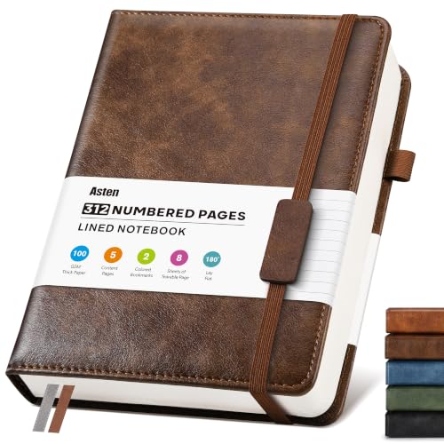 Lined Hardcover Leather Journal Notebook: A5 Journal for Men, Dark Brown - color: Dark Brown, size: 5.8"x8.5"