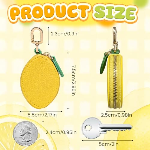 Cute Fruit Coin Purse Keychain, Mini Leather Bag Charms, Handbag, Backpack Kawaii Strawberry Lemon Charms Accessories Gift for Girls Women