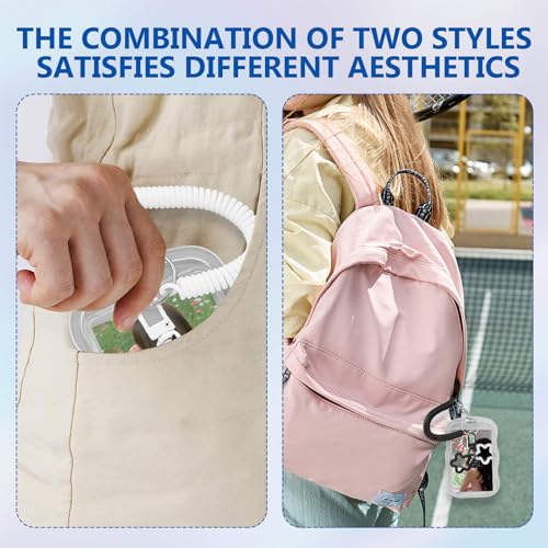 2 Pack Cute Photocard Holder - Transparent Pc Holder Creative Photocards Holder for Bus Student Card Photo Protector, Clear, Black and White