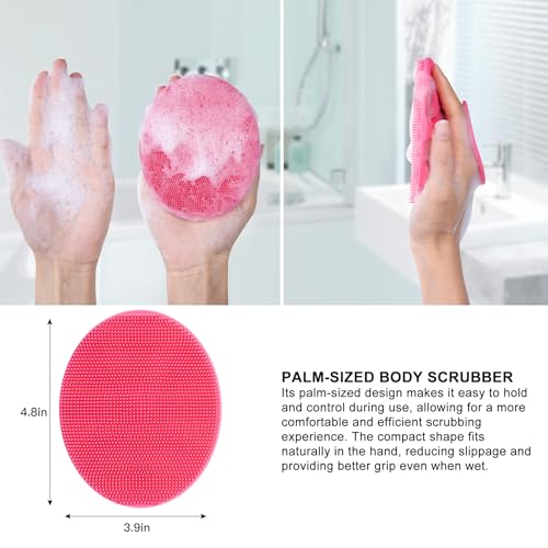 INNERNEED Silicone Body Cleansing Brush Exfoliating Scrubber, Pink - color: Pink