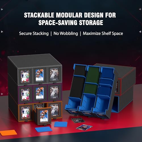 3-Drawer Trading Card Storage Box Holds 2500+ Cards (Purple) - color: Purple