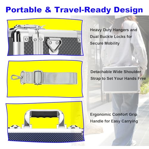 Lockable Trading Sports Card Case Storage Box Holder Organizer - color: Gray, size: Large