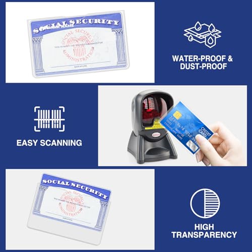 Sooez 10 Pack Social Security Card Protector, 24 Mil Thick Card Sleeves