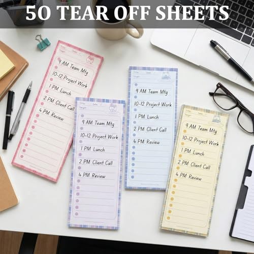 4 Pack Long Narrow Notepad, Bear & Bunny, Lined - color: Bear & Bunny, Lined