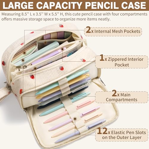 62PCS Aesthetic School Supplies Cute Back to School Supplies Stationary Set - color: Pink Strawberry