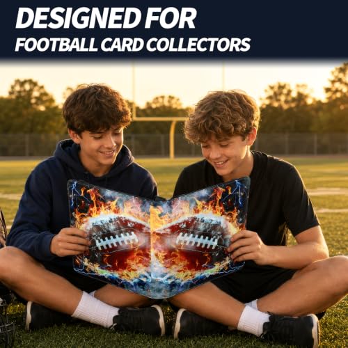 Football Card Binder, Holds 1080 Cards, 9-Pocket Trading Card Binder - color: Footballl C