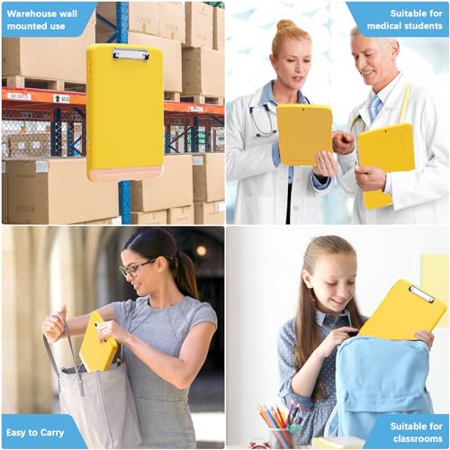 Hongri Clipboard with Storage with Pencil Case, 8.5 x 11 Storage Clip Board - color: Yellow