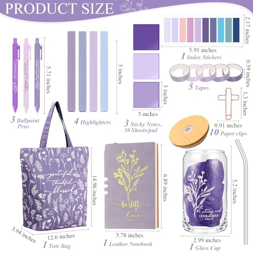29 Pcs Bible Journaling Supplies Kit, Back to School Gifts - color: Purple, style: Boho