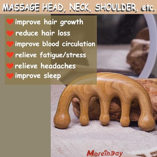 Wooden Scalp Massager for Scalp Relax, Loc Comb, Scalp Gua Sha - style: 02 Lucky