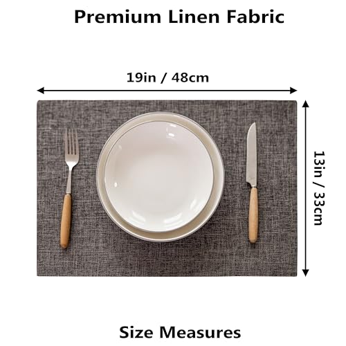 Demetex Placemats Table Mats Set of 4 Heat Resistant Washable Cloth Place Mats for Dining Table Holiday, Dark Grey - color: Dark Grey, size: Placemats set of 4
