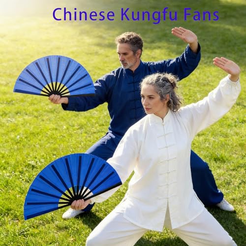 10 PCS Boots on The Ground Hand Fan Bulk - Rave Fans 13 Inch Large Clacking Fans for Line Dancing Make Loud Sounds for Party - color: Blue
