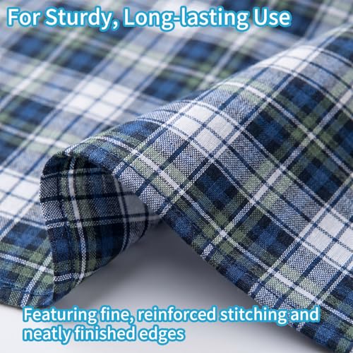 5 Pack Soft Cotton Handkerchiefs for Men - Assorted Plaid & Striped Patterns, Highly Absorbent & Machine Washable, 16"×16" Premium Pocket Squares for Men for Formal & Daily Use