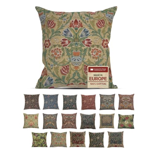 William Morris Single-Stem Tapestry Throw Pillow Cover 16 x 16 in - color: Single-stem