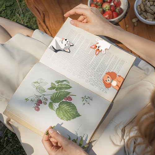 10 Pcs Dog Magnetic Bookmarks, Cute Animal Page Markers for Reading - color: Dog