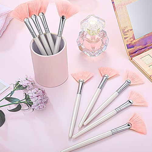 Maitys 9 Pieces Facial Fan Mask Brushes, Champagne, Pink, White - color: Pink, White