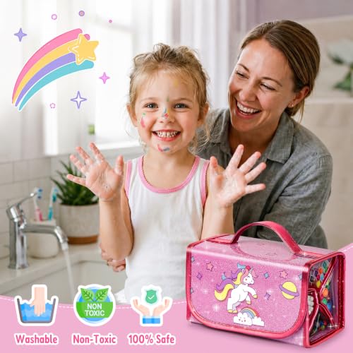 beefunni 68PCS Washable Markers Set for Kids 4-8, with Unicorn Case