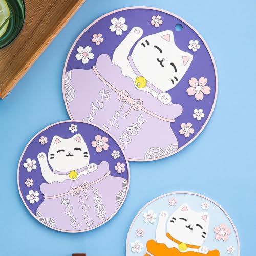 Cat Trivets for Hot Dishes Hot Pads Plate Mat Pot Holders for Kitchen Decor - size: Cat Trivets 2pcs