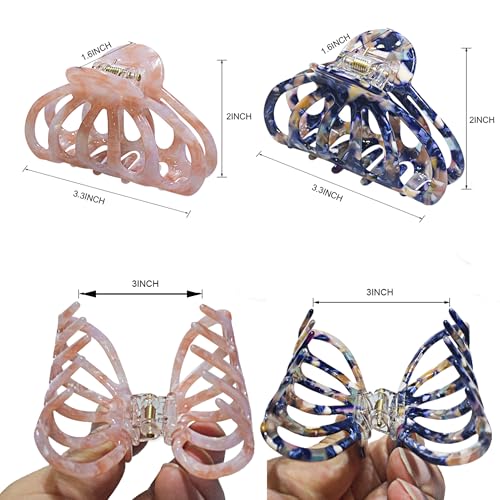 Fashion Acetate Hair Clips for Women Gilrs,2PCS Set,Marble Royalblue&Pink - color: Royalblue&Pink