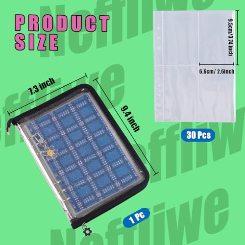 4-Pocket K-pop Photocard Holder Book with 30Pcs Inner Pages 6 Ring A5 Photocard Binder Card Collect Book Hold Up to 240 Cards (Black) - color: Black