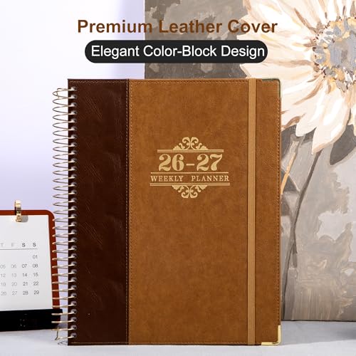 CAGIE 2026-2027 Weekly & Monthly Calendar Planner, Jul 2026-Dec 2027 - color: Brown
