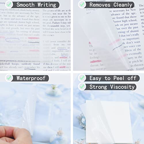 YOUDEFUL 800Pcs Transparent Sticky Note, 3"x3" Clear Sticky Note, White - size: Square White