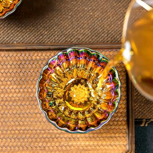 Jianzhan Tenmoku Tea Cup with Lotus, 5 oz
