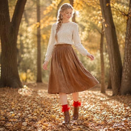 Big Ruffle Socks Women(Size 5-11) Turn Cuff Cotton Lace Frilly Socks - color: White,red,wine Red,yellow, size: 9-11