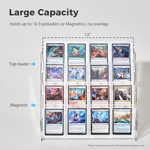 DEEIF 4 Tier Acrylic Trading Card Display Stand, Holds 16 Cards, 1 Pack - size: 4 Tier, 1 Pack